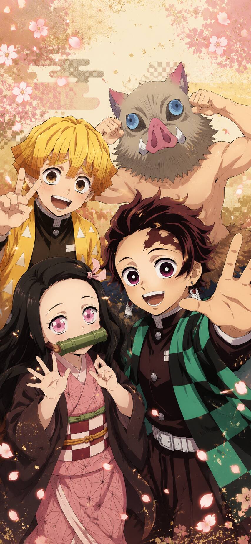 Demon Slayer pfp Profile Picture Tanjiro, Nezuko, Zenitsu, and Inosuke Group