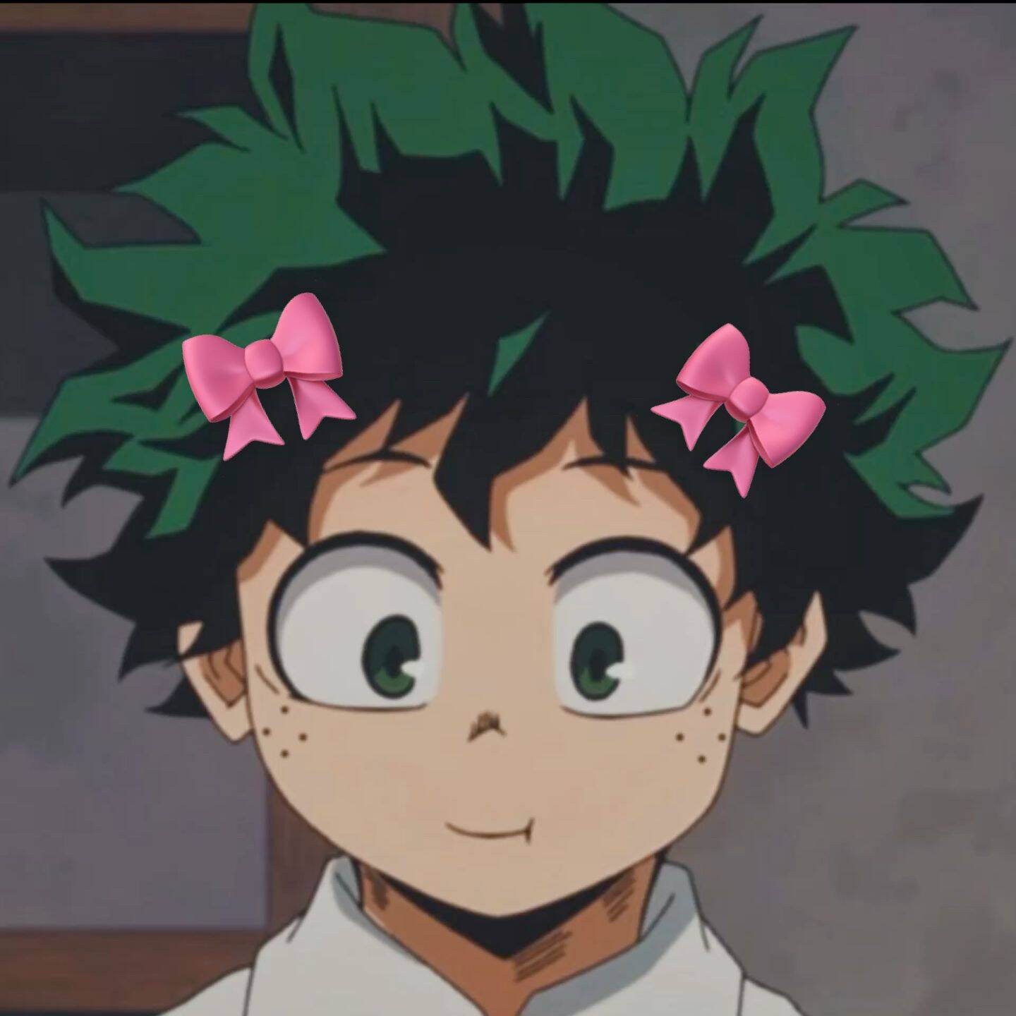 Cute Deku PFP Profile Picture with Pink Bows