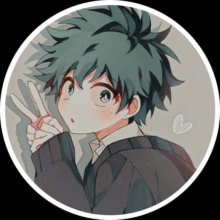 Deku pfp Profile Picture Peace Sign Cute Anime Art