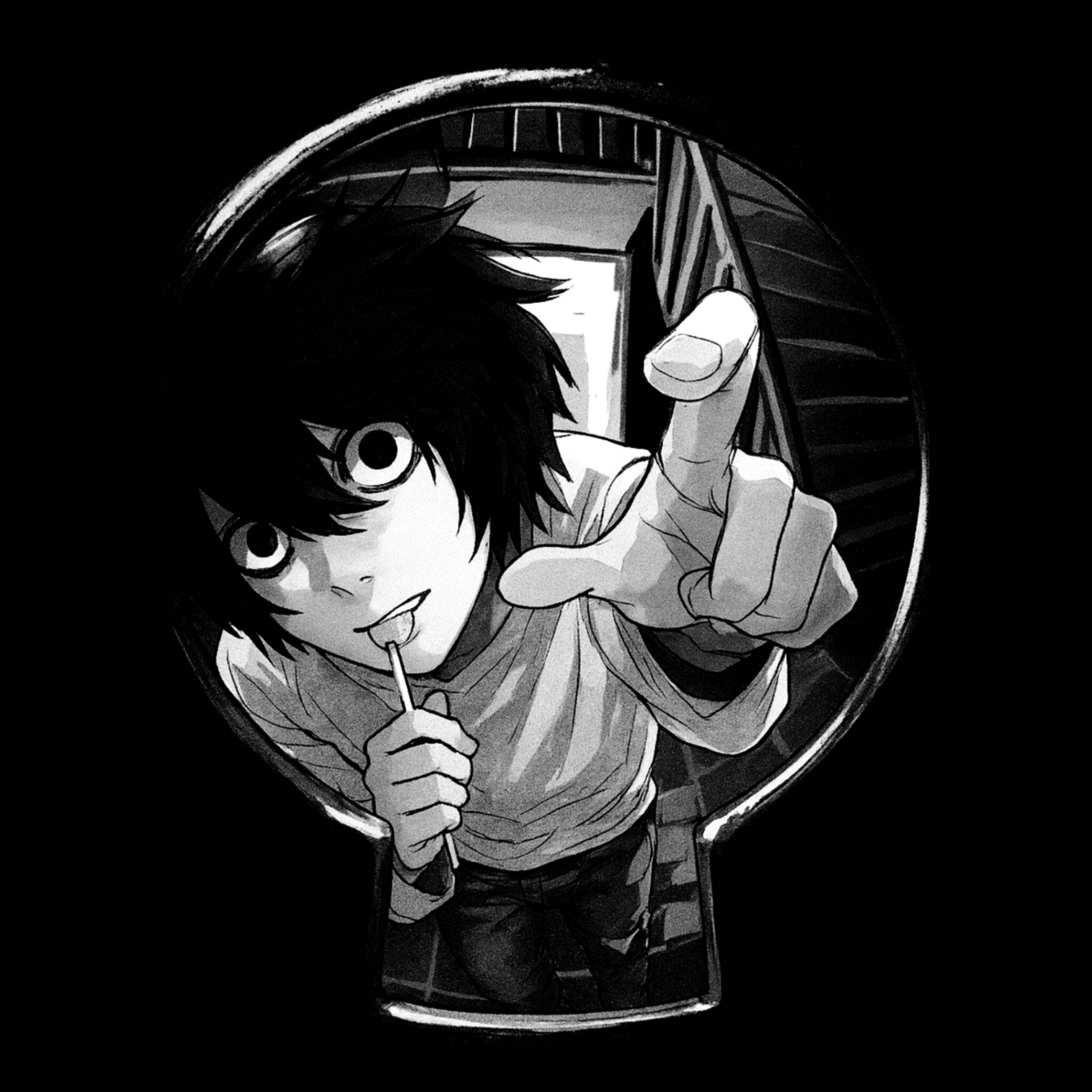 Death Note pfp Profile Picture L Pointing Keyhole View