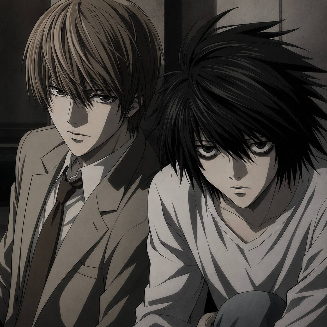 Death Note pfp Profile Picture Light Yagami and L Intense Stare