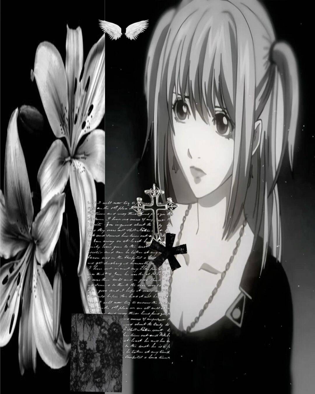 Death Note pfp Profile Picture Misa Amane Black and White Aesthetic