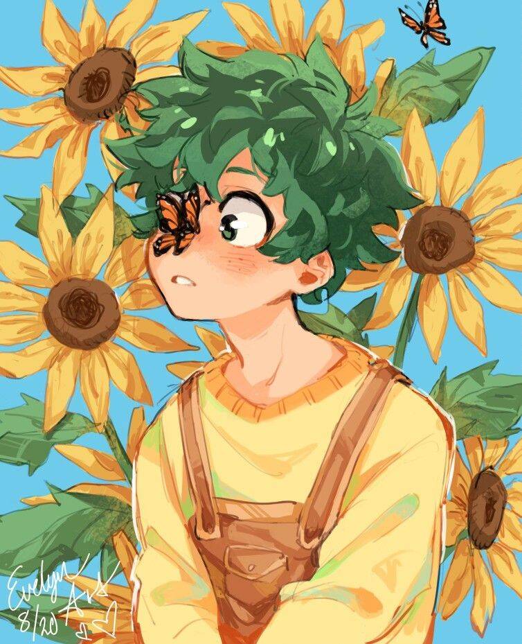 Deku pfp Profile Picture Sunflower Background