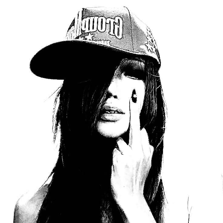 Edgy Black and White pfp Profile Picture with Hat
