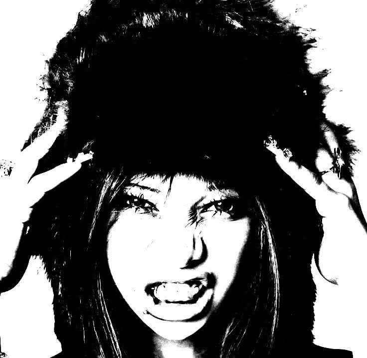 Edgy Black and White pfp Profile Picture with Fur Hat