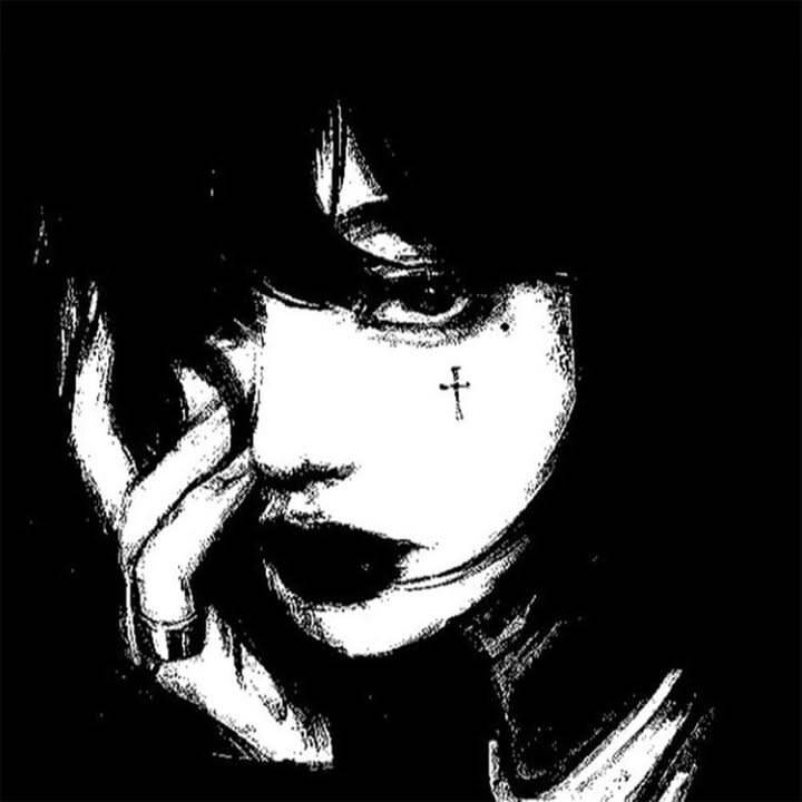 Mysterious Black and White pfp Profile Picture with Gothic Aesthetic