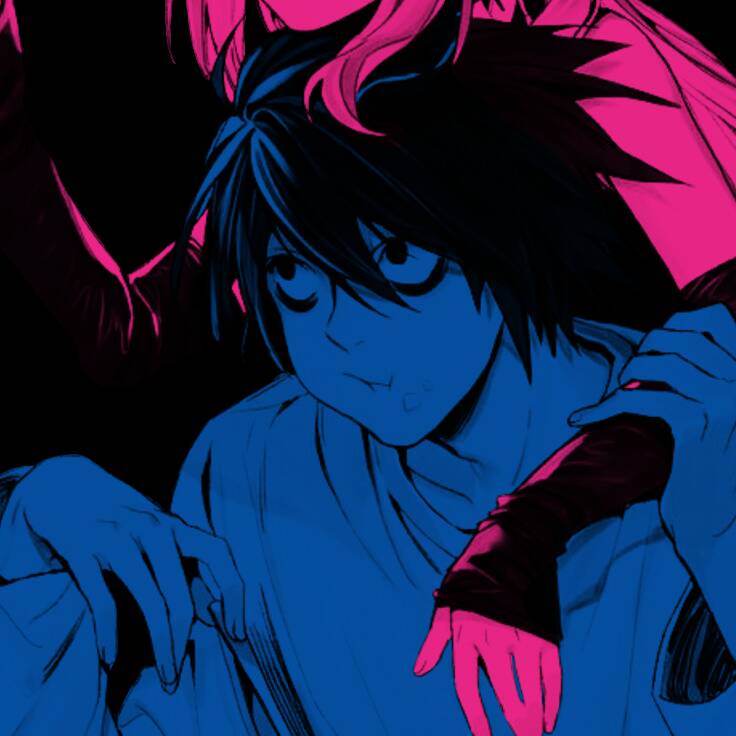 Death Note pfp Profile Picture L and Light Intense Stare