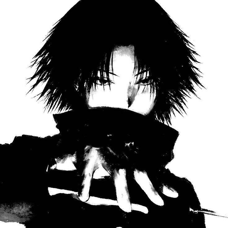 Mysterious Anime Black and White pfp Profile Picture