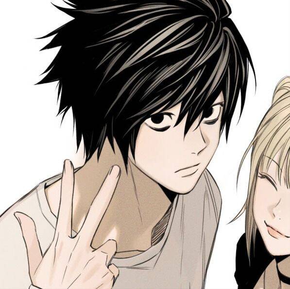 Death Note pfp Profile Picture L Peace Sign Pose