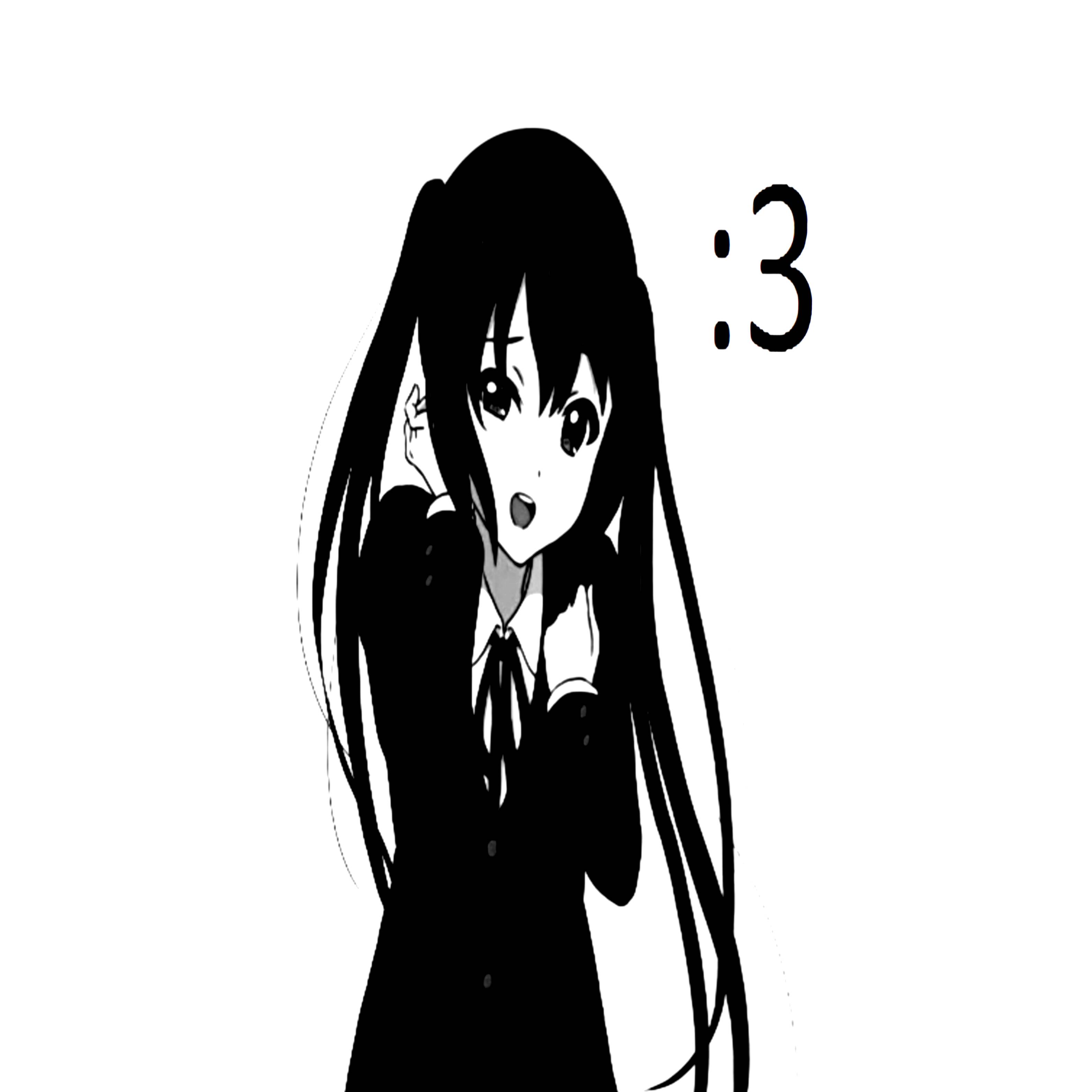 Black and White pfp Profile Picture Anime Girl Cute Expression