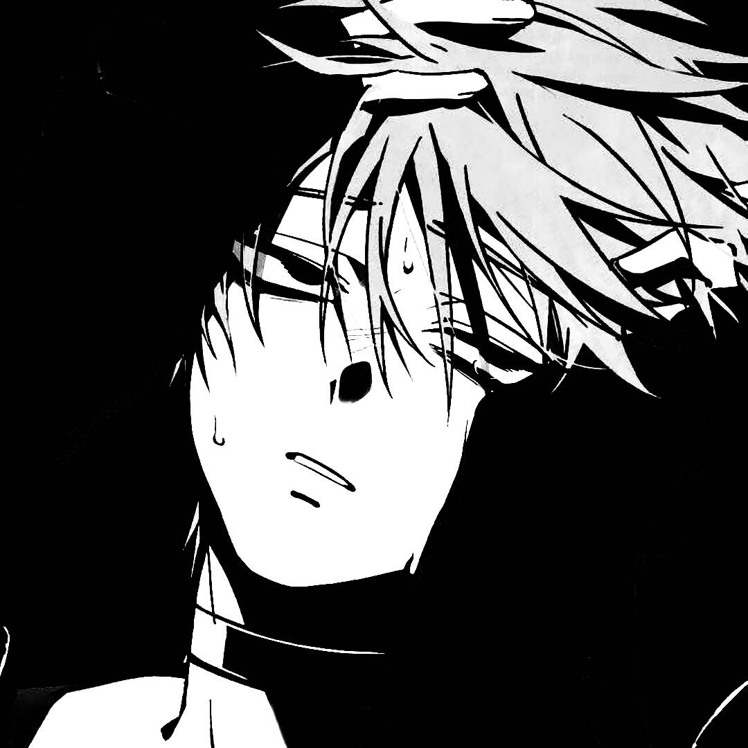 Black and White pfp Profile Picture Anime Melancholic Mood