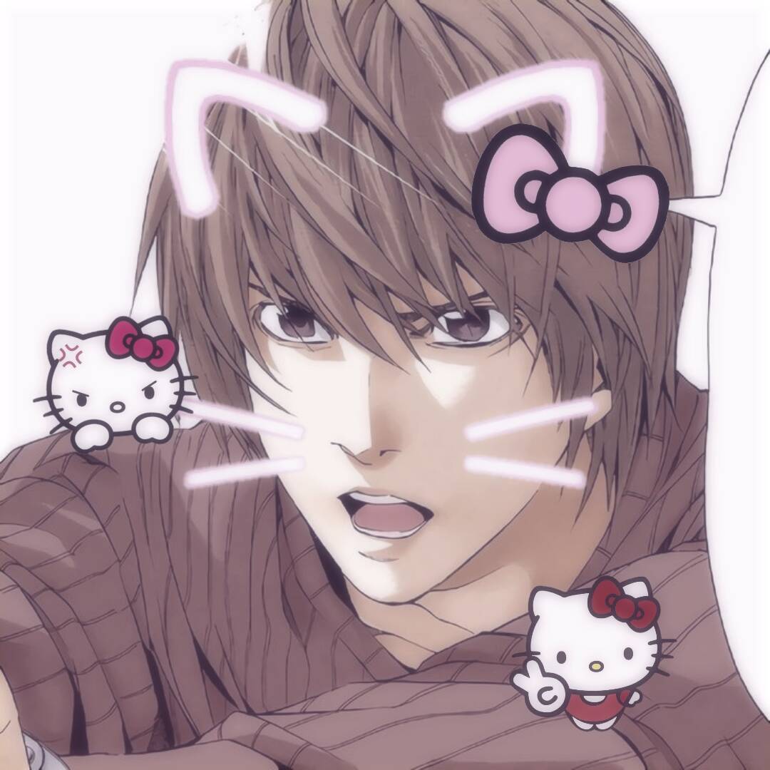 Death Note pfp Profile Picture Light Yagami Cute Hello Kitty Style