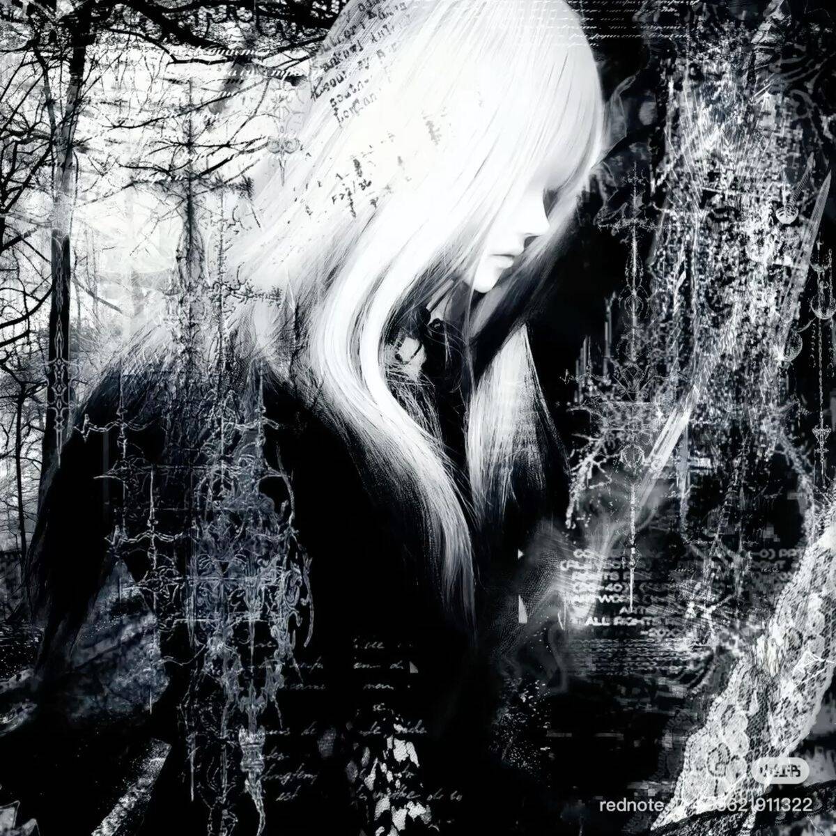Mystical Forest Black and White pfp Profile Picture