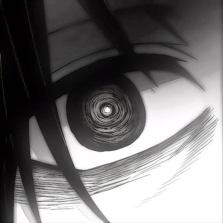 Intense Eye Black and White pfp Profile Picture Anime Art