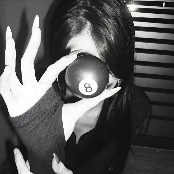 Mysterious Black and White pfp Profile Picture with Eight Ball