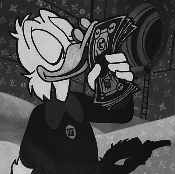 Vintage Cartoon Character Black and White pfp Profile Picture