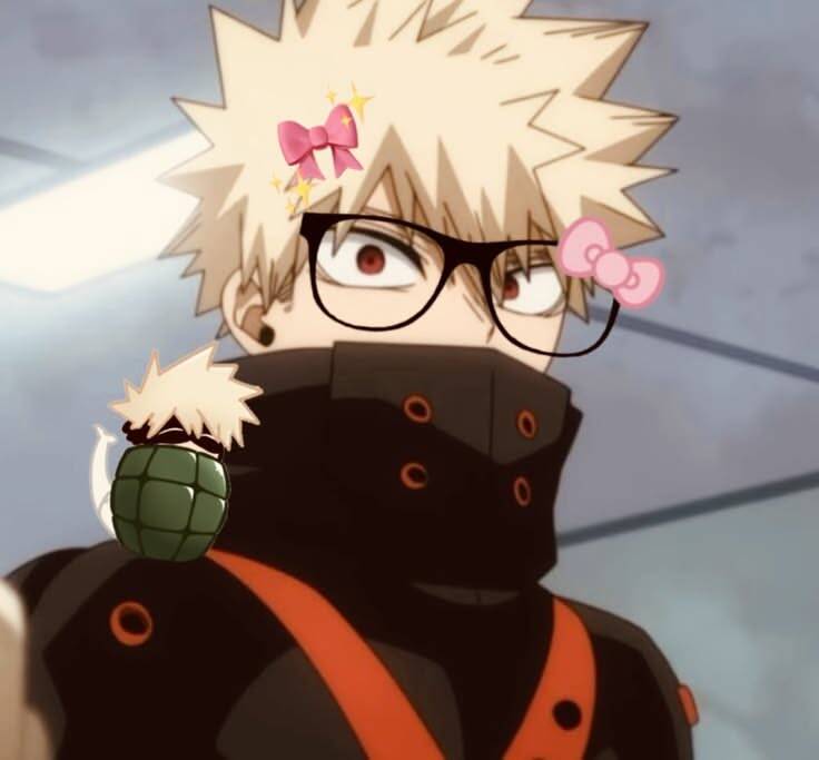Bakugo pfp Profile Picture Cute Glasses and Bow