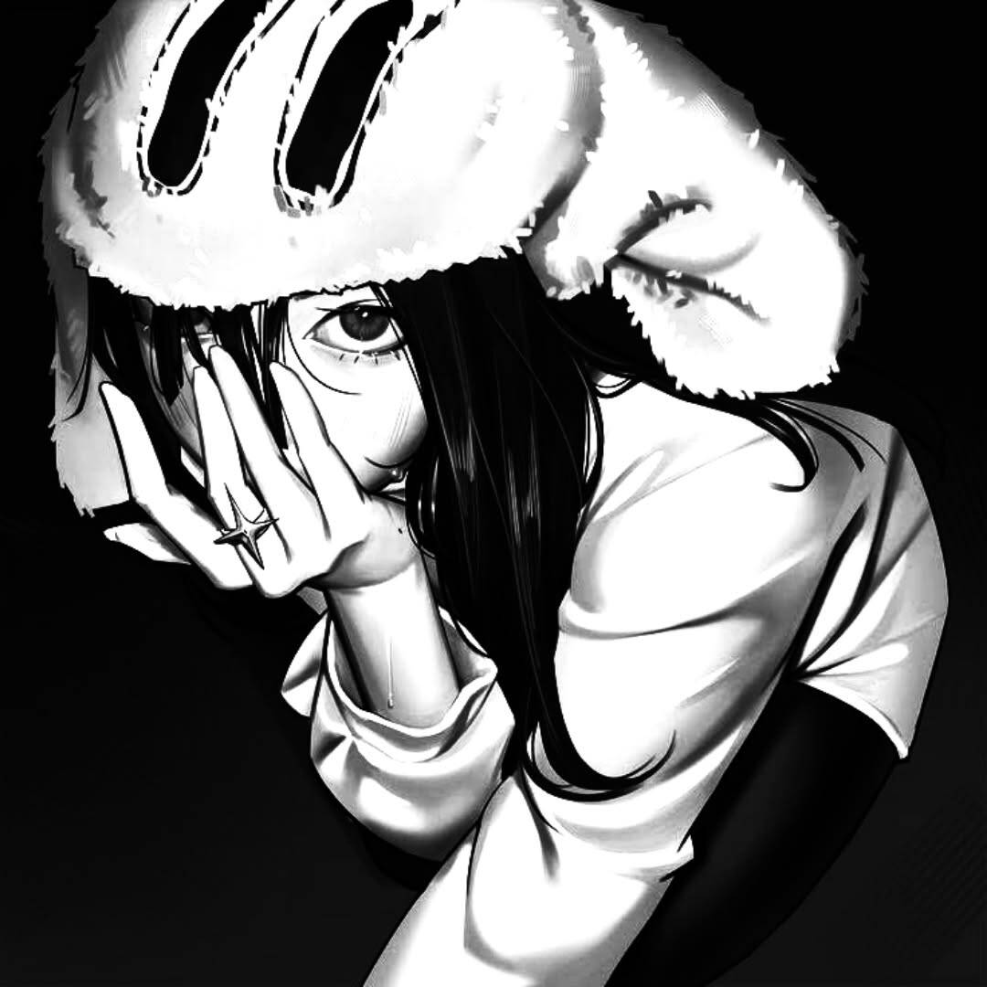 Black and White pfp Profile Picture Anime Mysterious Girl