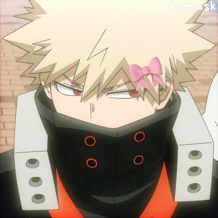 Bakugo pfp Profile Picture with Pink Bow