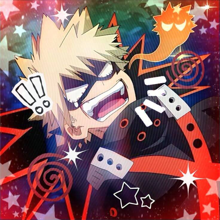 Bakugo pfp Profile Picture Colorful Comic Style