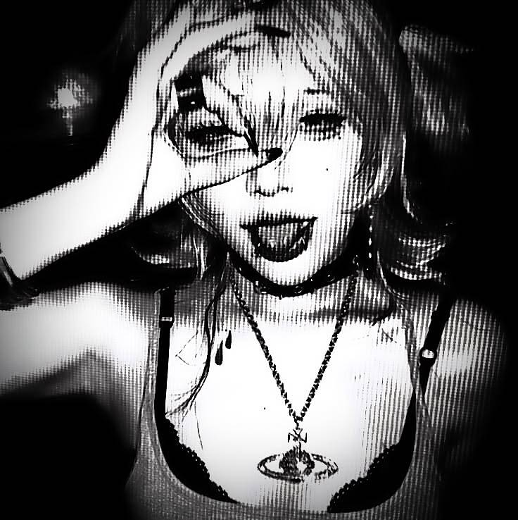 Edgy Black and White PFP Profile Picture with Punk Aesthetic