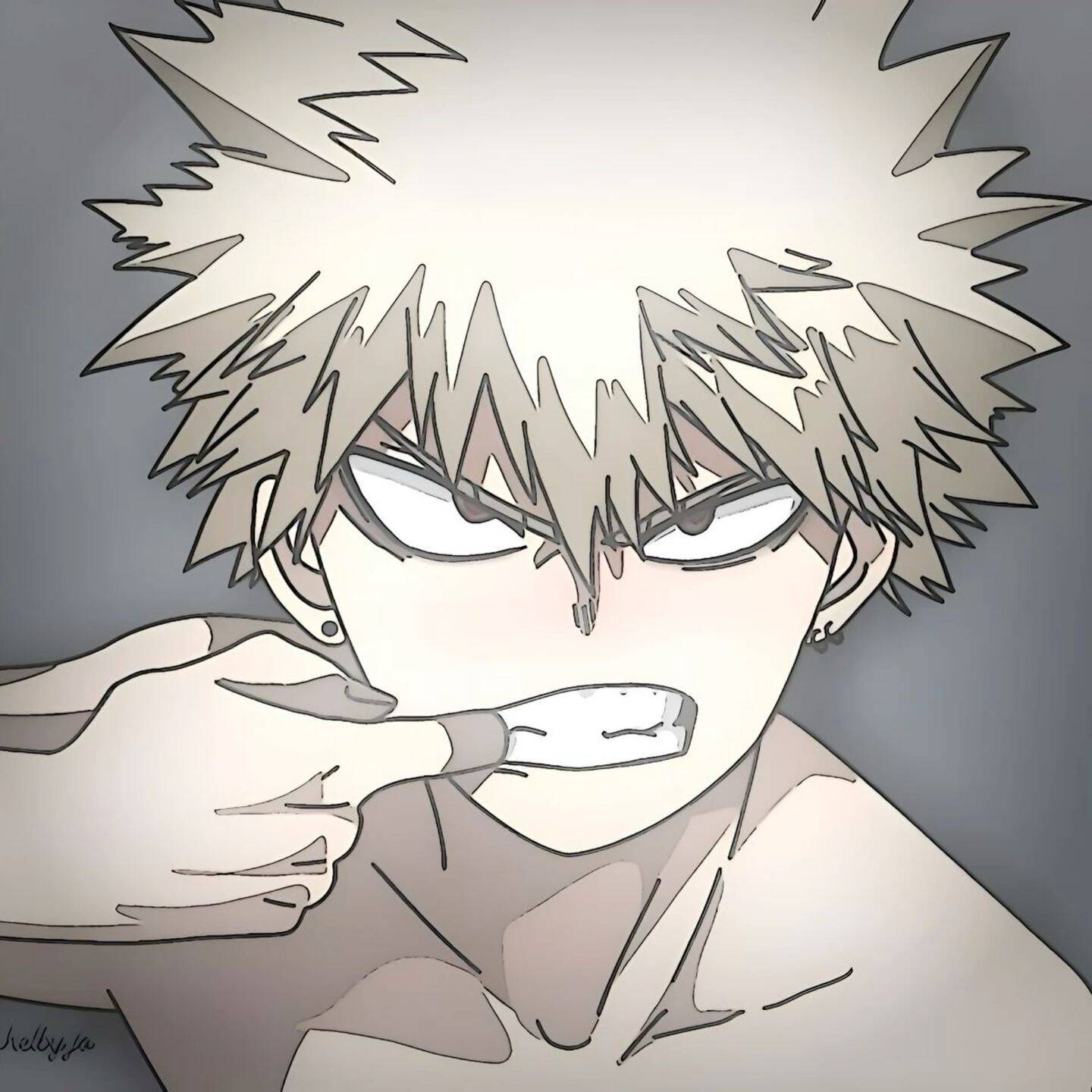 Bakugo pfp Profile Picture Intense Stare