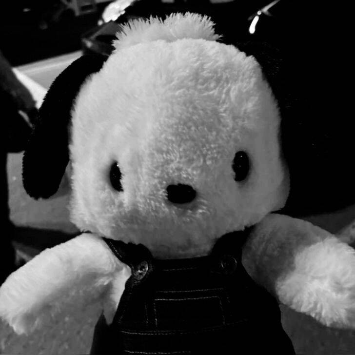 Black and White pfp Profile Picture Cute Plush Toy