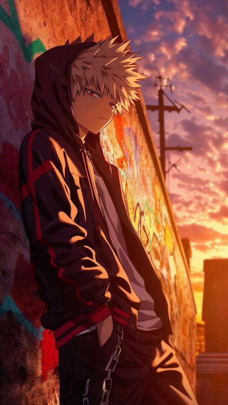 Bakugo pfp Profile Picture Sunset Hoodie Pose
