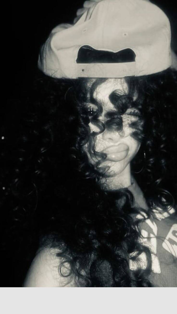 Mysterious Black and White pfp Profile Picture with Curly Hair