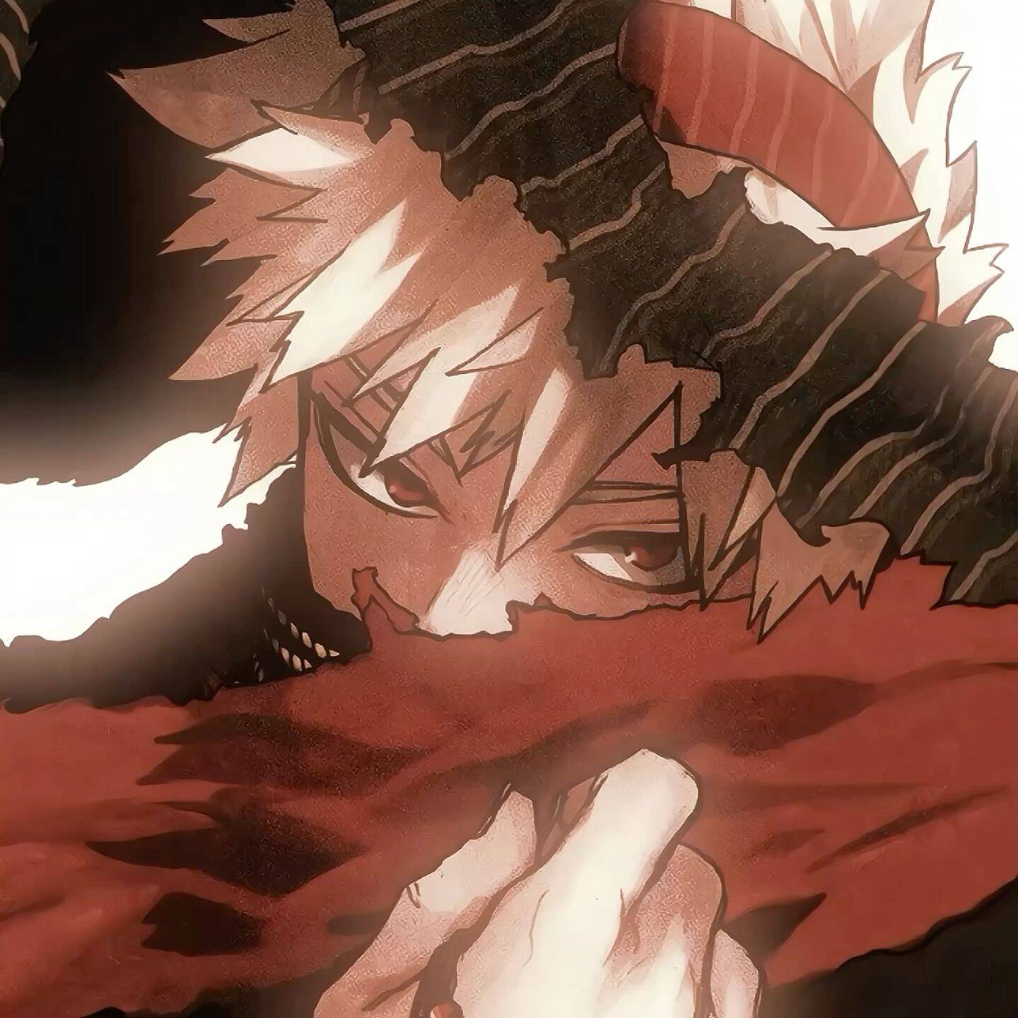 Bakugo pfp Profile Picture Intense Stare Red Scarf