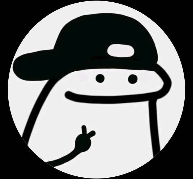 Minimalist Cartoon Black and White pfp Profile Picture