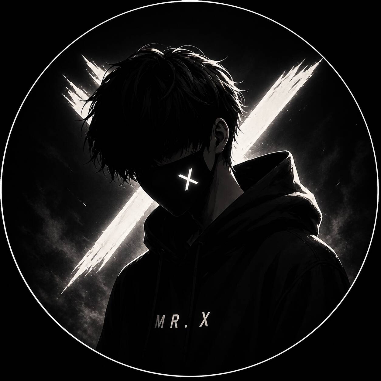 Mysterious Shadow Black and White pfp Profile Picture