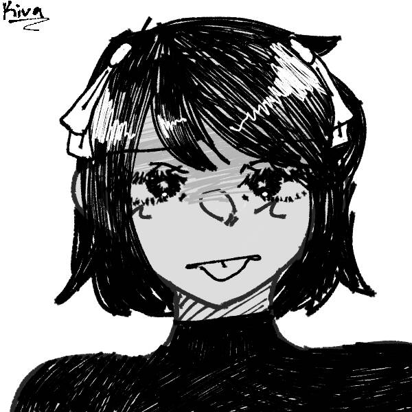 Black and White pfp Profile Picture Anime Girl Cute Style