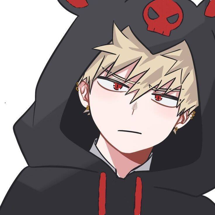Bakugo pfp Profile Picture in Skull Hoodie