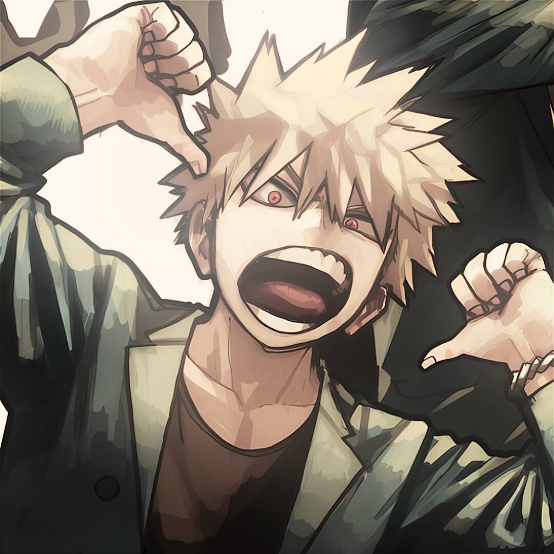 Bakugo pfp Profile Picture Angry Shout Pose