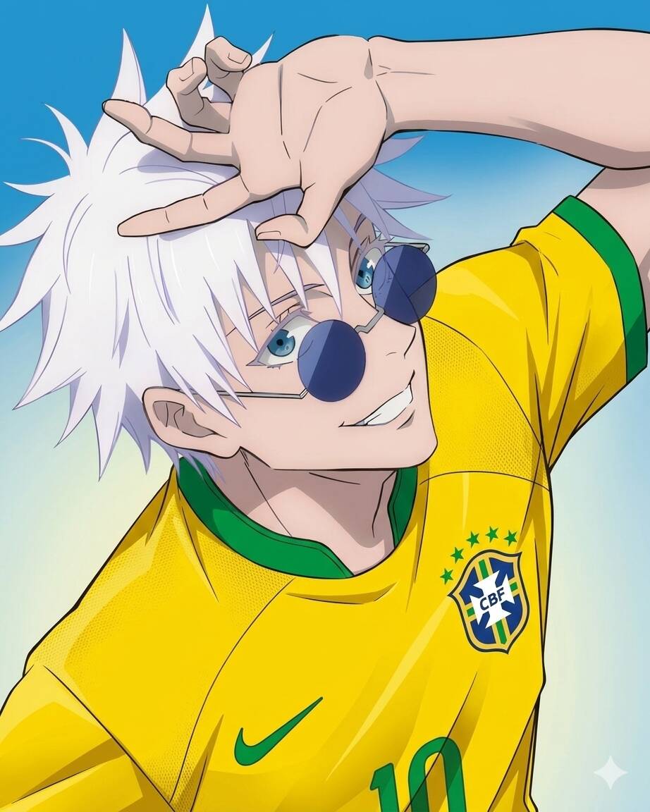 JJK pfp Profile Picture Gojo Satoru Brazil Jersey Sunglasses