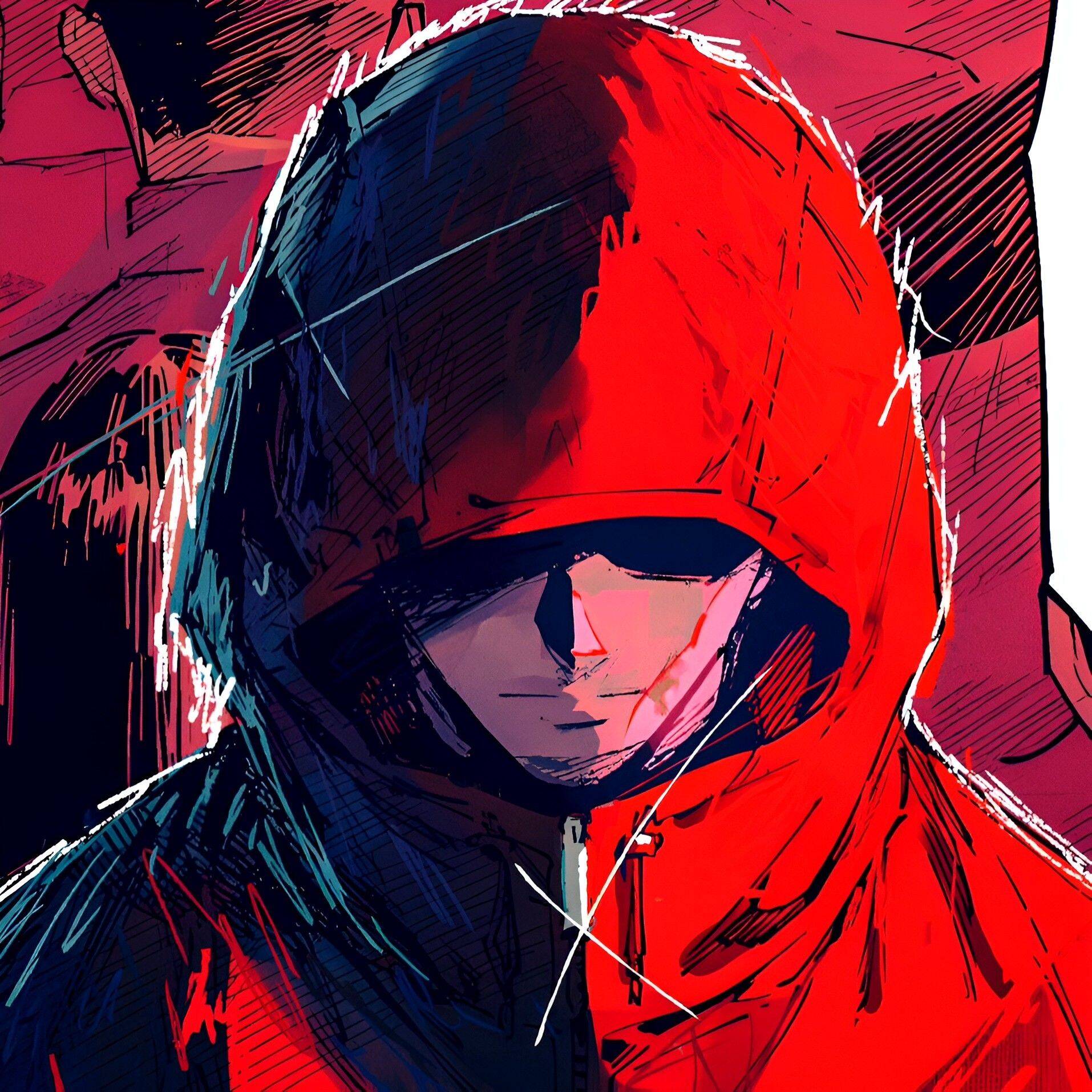 JJK pfp Profile Picture Maki Zenin Red Hoodie