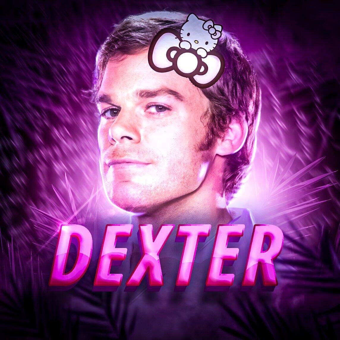 Dexter pfp Profile Picture with Hello Kitty Headband and Pink Background