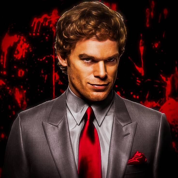 Dexter pfp Profile Picture with Intense Expression and Stylish Suit