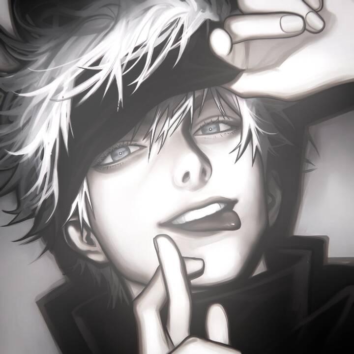 JJK pfp Profile Picture Gojo Satoru Smiling with Black Hood