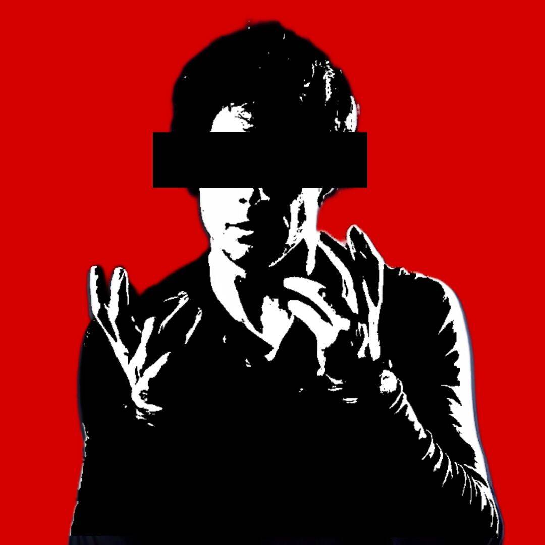 Dexter pfp Profile Picture with Mysterious Vibe and Red Background