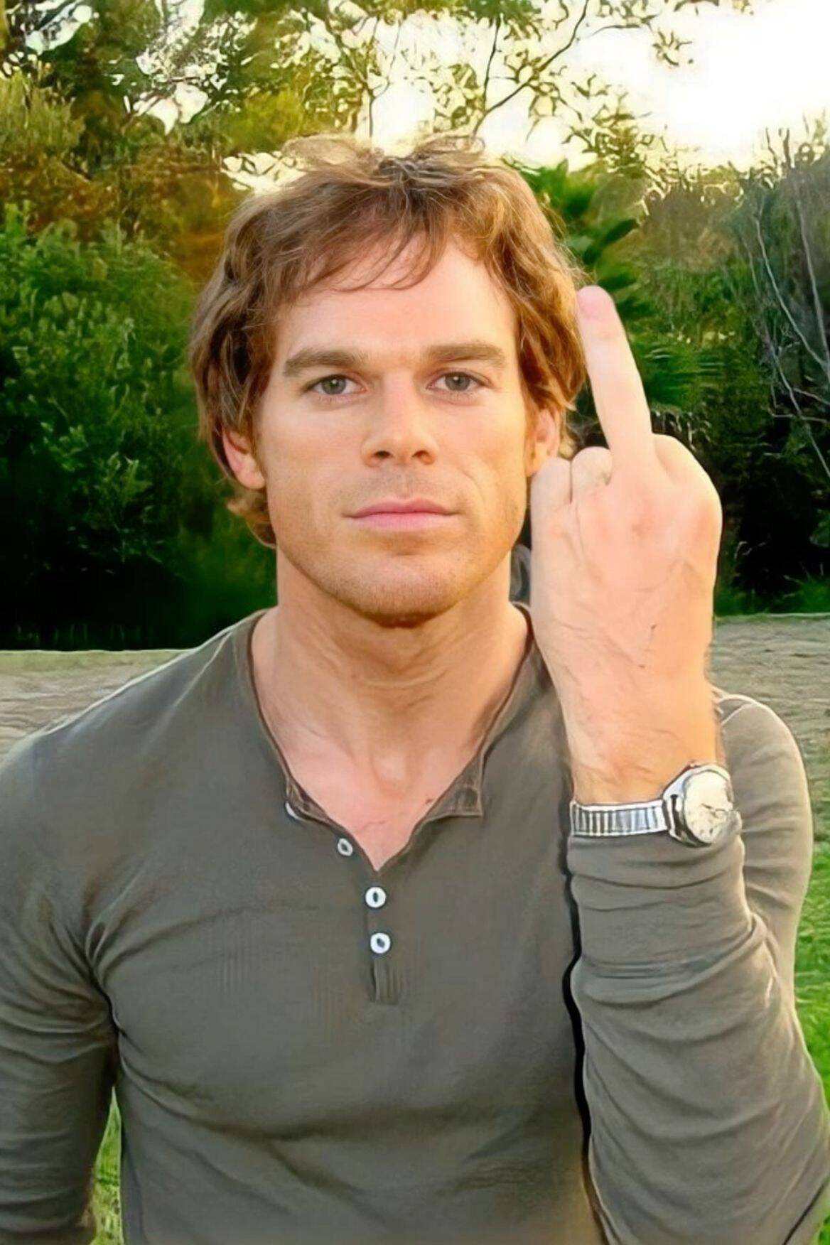 Dexter pfp Profile Picture with Confident Gesture
