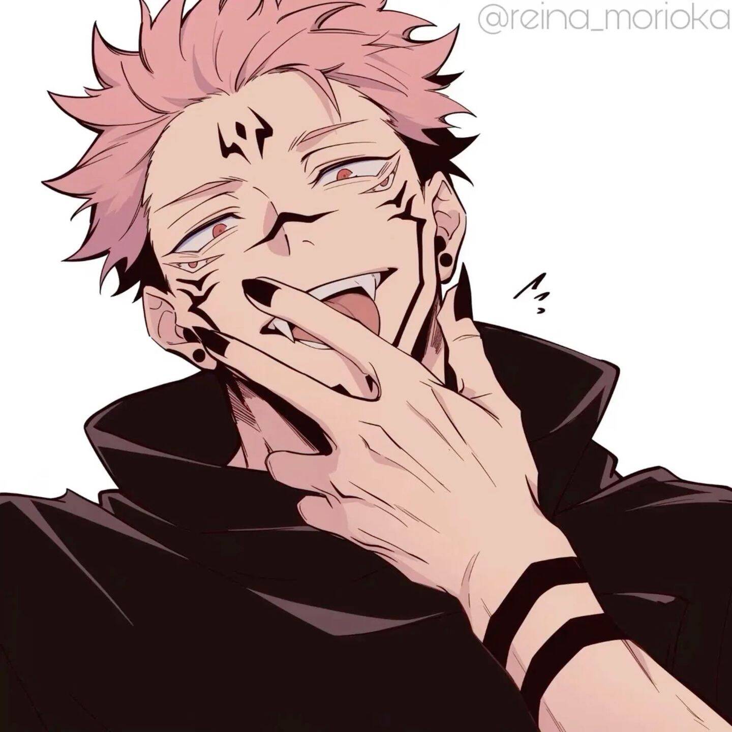 JJK pfp Profile Picture Sukuna Smiling with Curse Marks