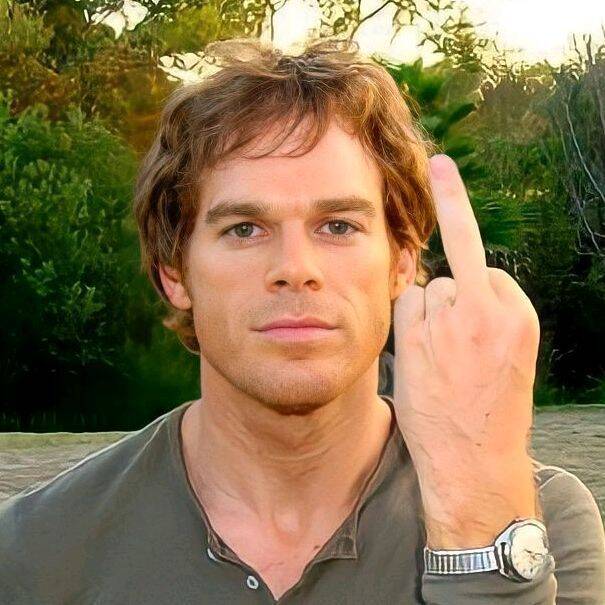 Dexter pfp Profile Picture with Confident Gesture