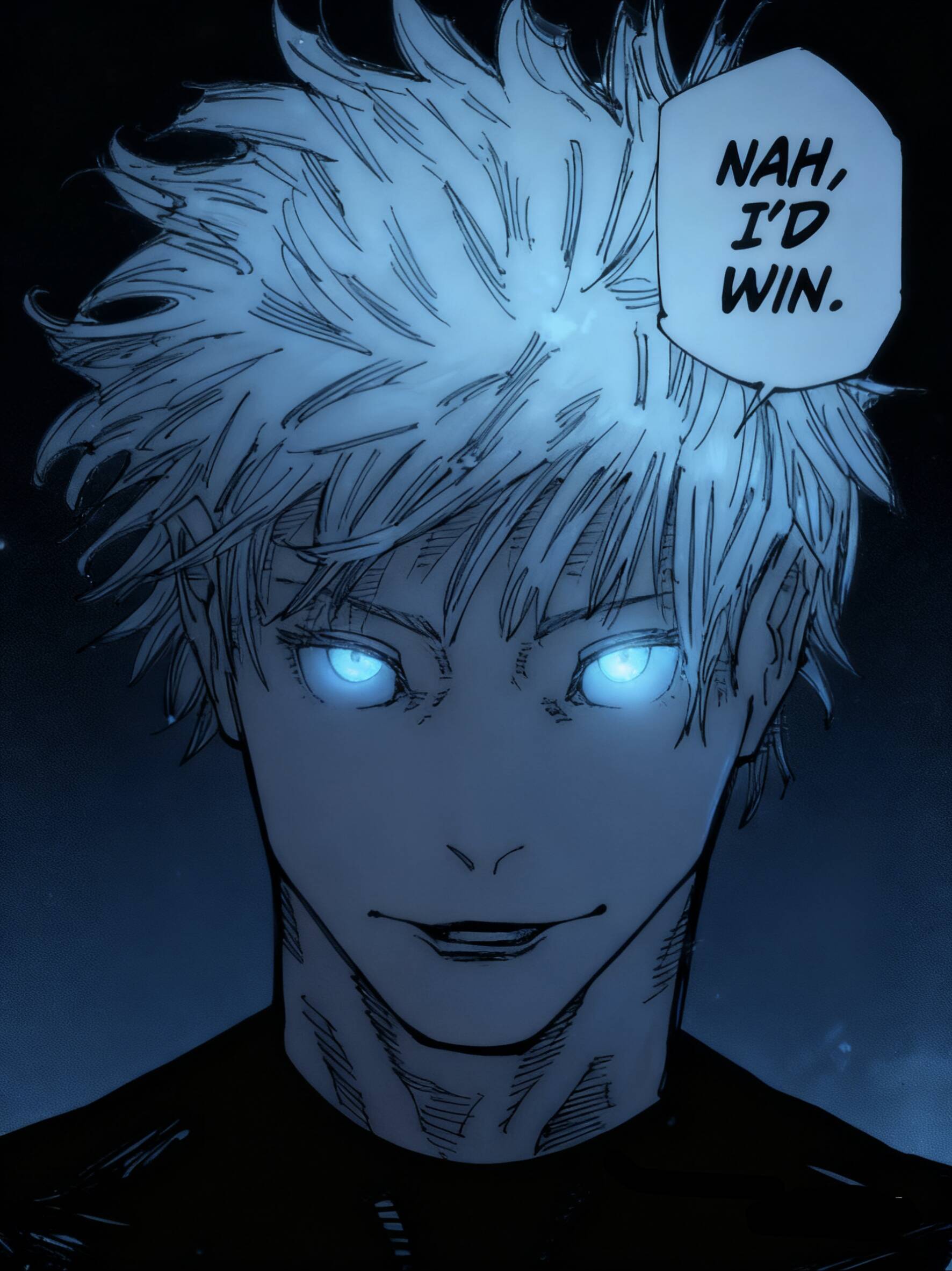 JJK pfp Profile Picture Gojo Satoru Blue Eyes Glow