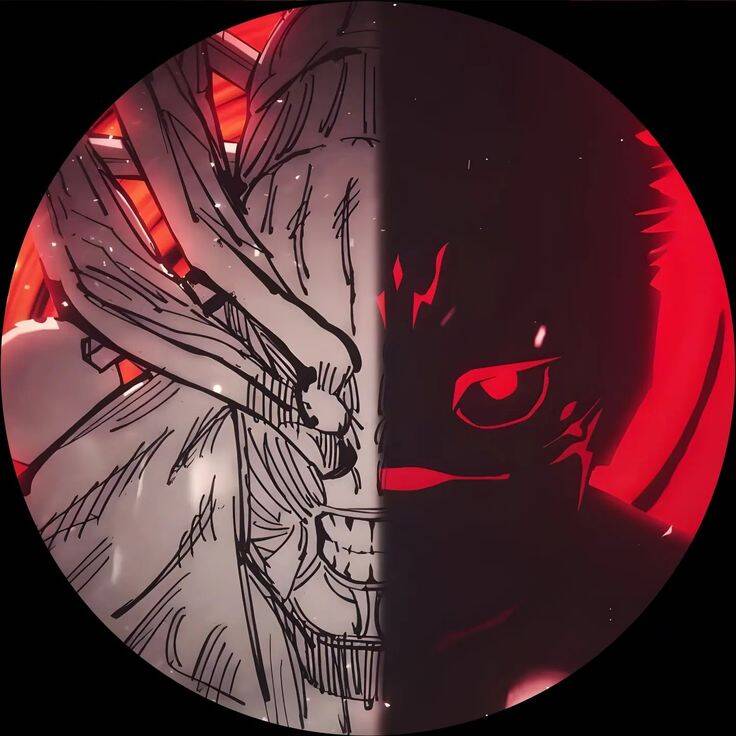 JJK pfp Profile Picture Sukuna Half Face Red Glow