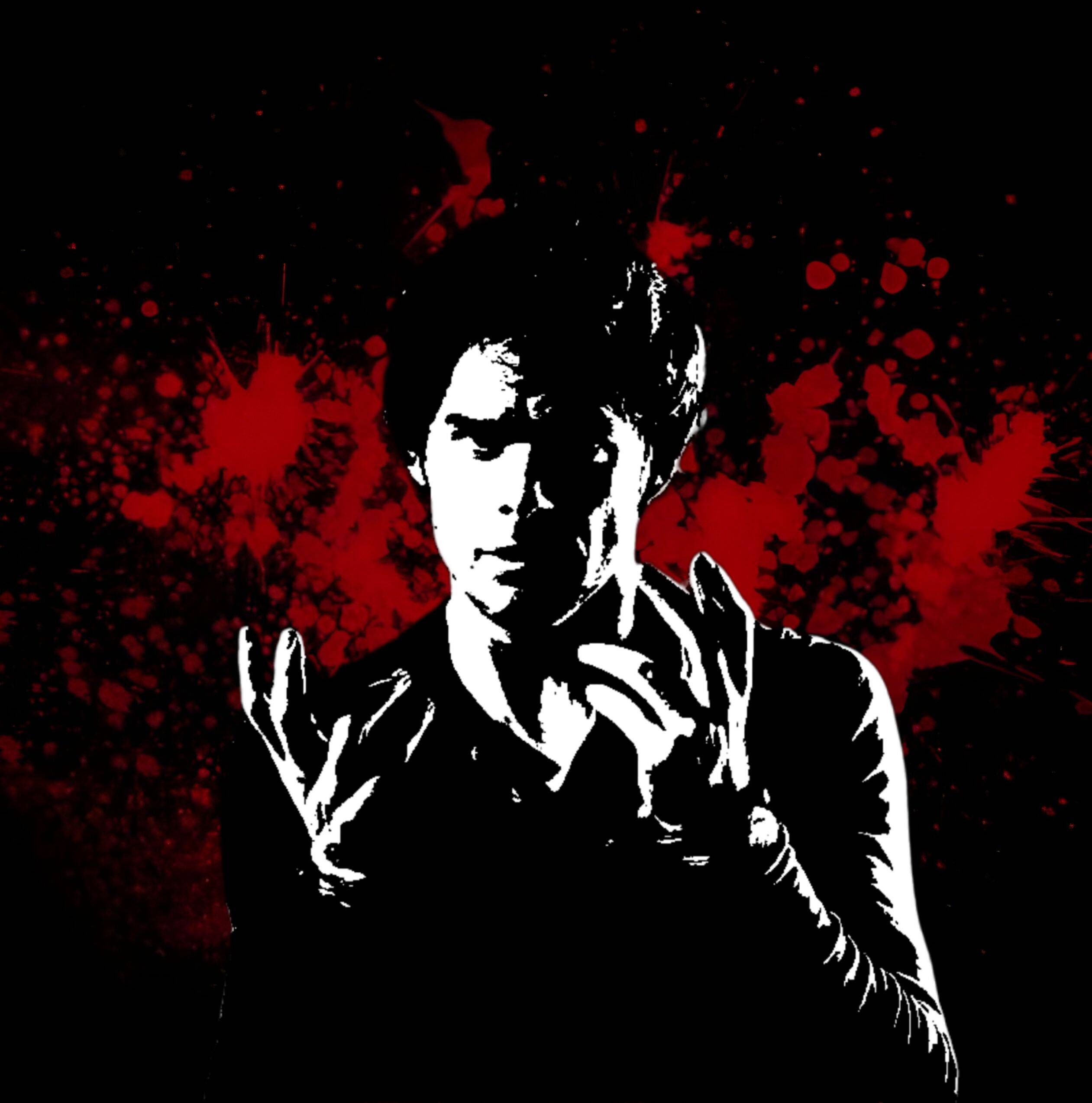 Dexter pfp Profile Picture with Intense Expression and Dark Background