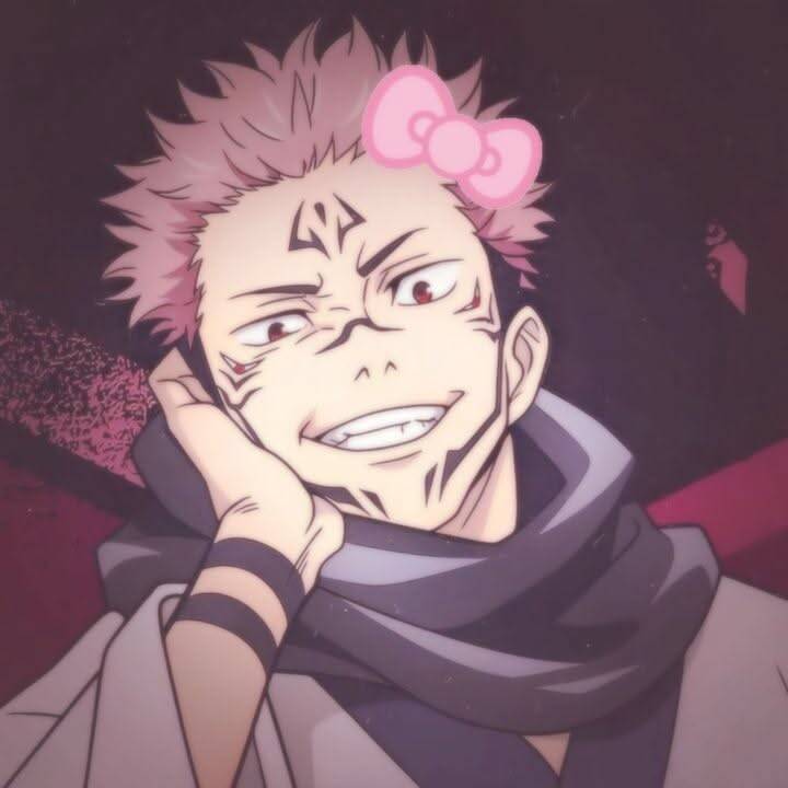 JJK pfp Profile Picture Yuji Itadori with Hello Kitty Bow