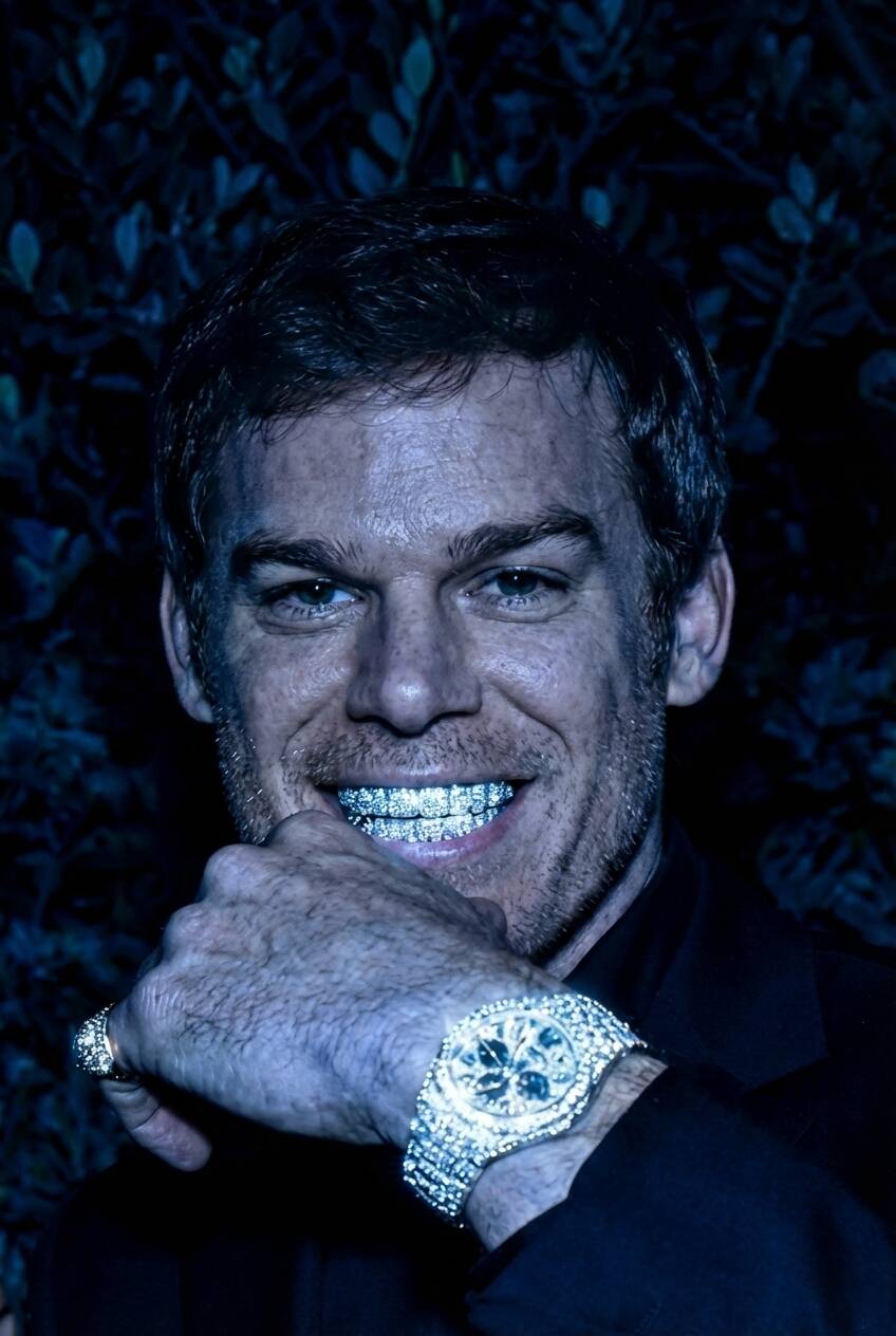 Dexter pfp Profile Picture with Shiny Grills and Luxury Watch