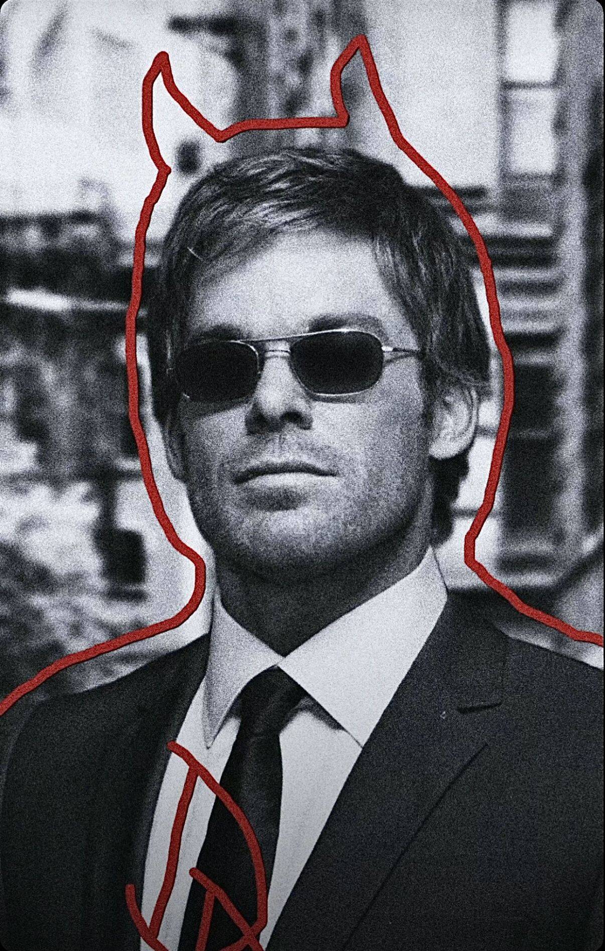Dexter pfp Profile Picture with Devil Horns and Sunglasses